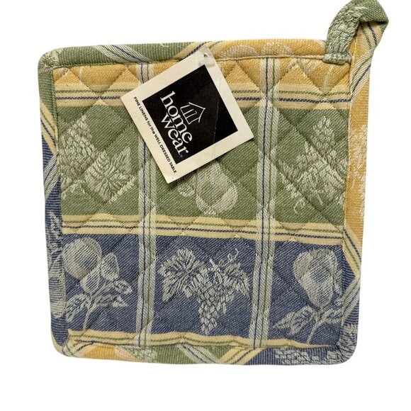 French Country Dish Towels and Potholders 4pc Set Yellow Tapestry 100% Cotton Ho - Picture 3 of 11